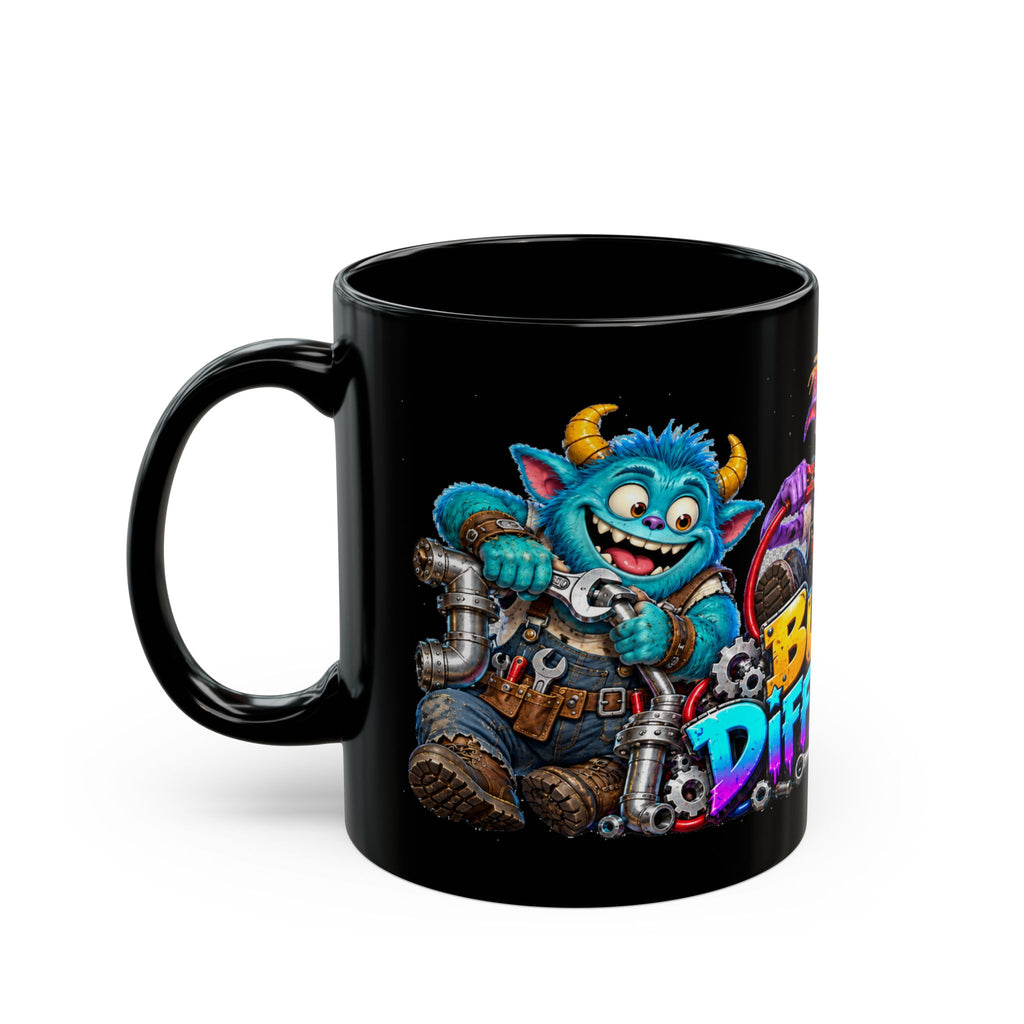 Built Different Monster Workshop Halloween Black Mug
