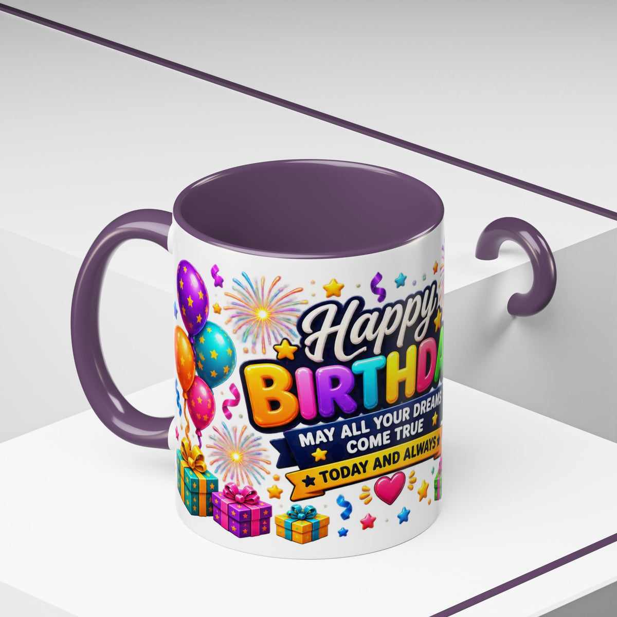 Happy Birthday Alien Coffee Mug — Colorful Galactic Birthday Wishes