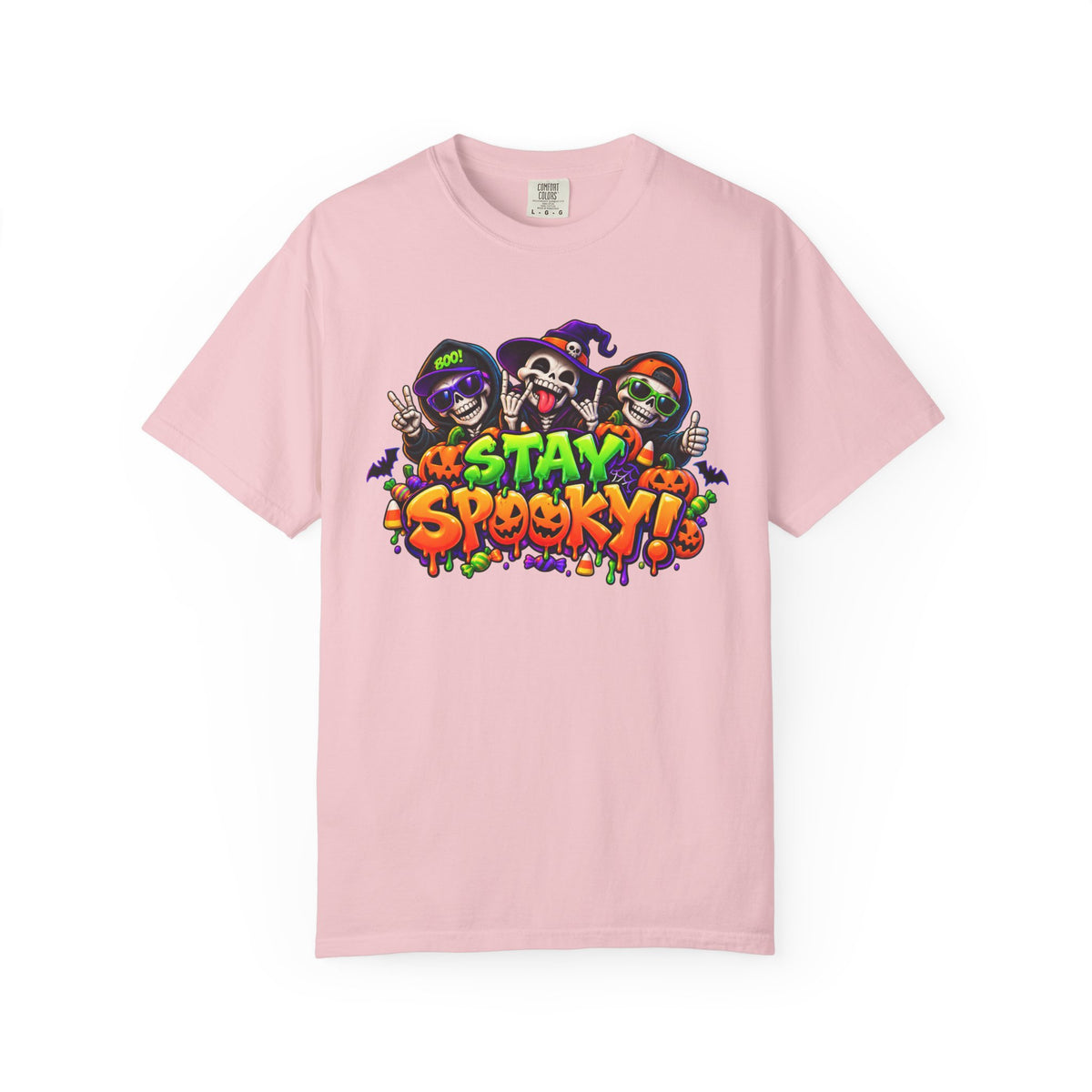 Stay Spooky Halloween T-Shirt – Funny Skeleton Crew Colorful Graphic Tee