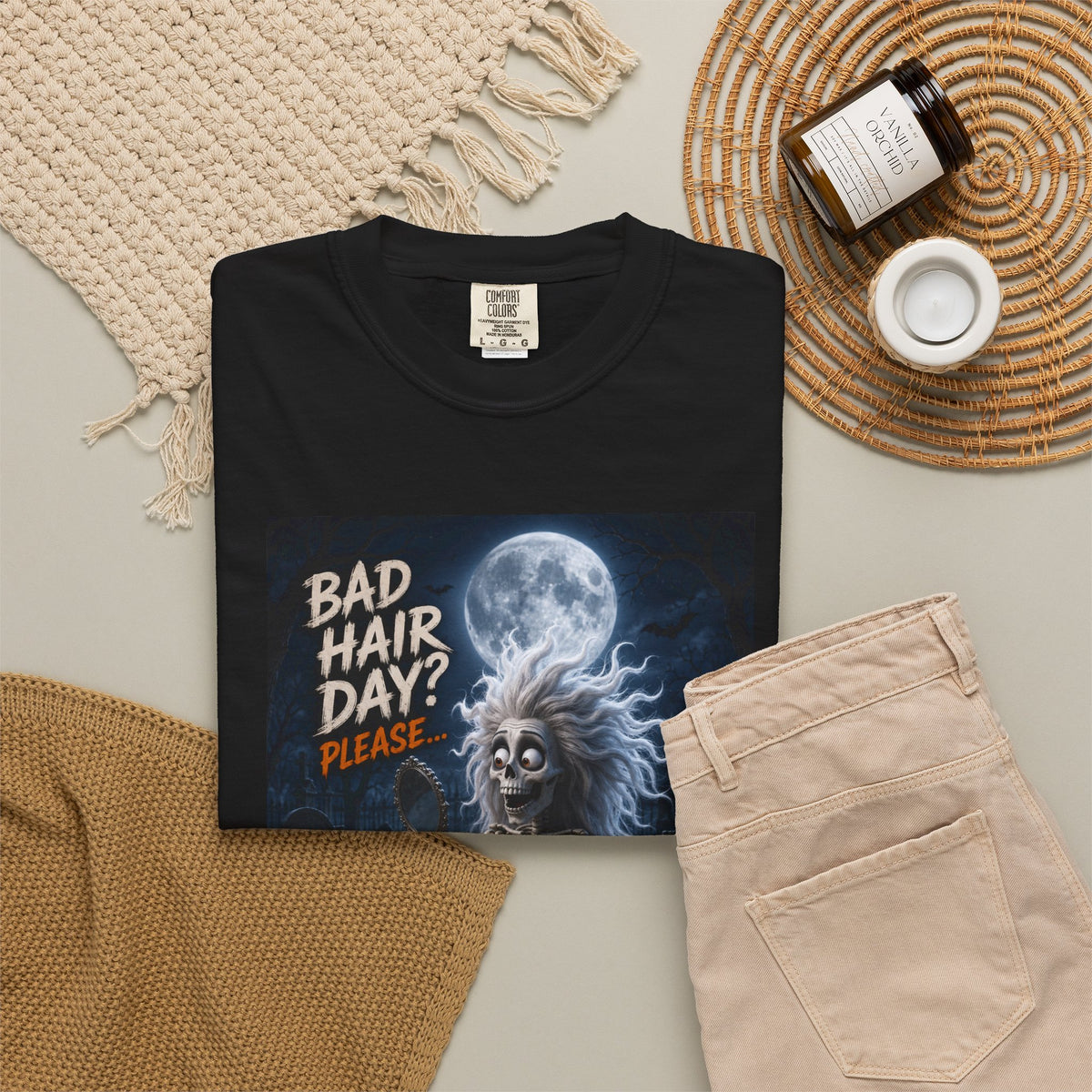 Undead & Fabulous T-Shirt — 'Bad Hair Day? I Woke Up Like This' Halloween Graphic Tee
