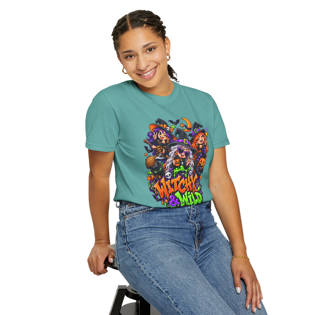 Witchy & Wild – Halloween Witch Crew Graphic T-Shirt