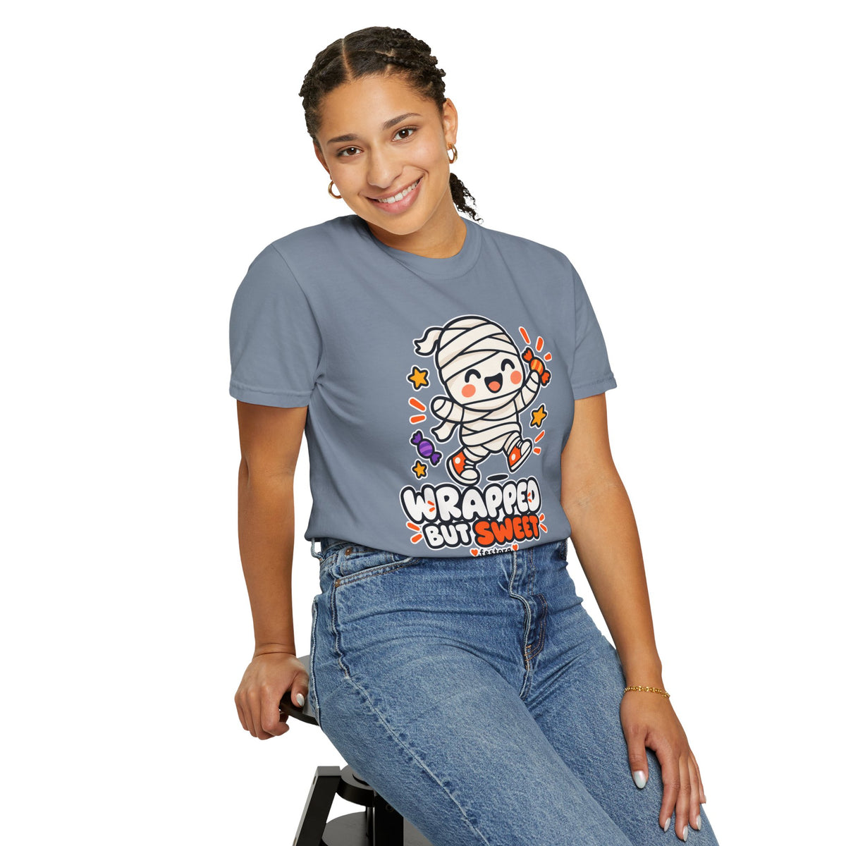 Wrapped but Sweet Halloween T-Shirt | Cute Mummy Graphic Tee