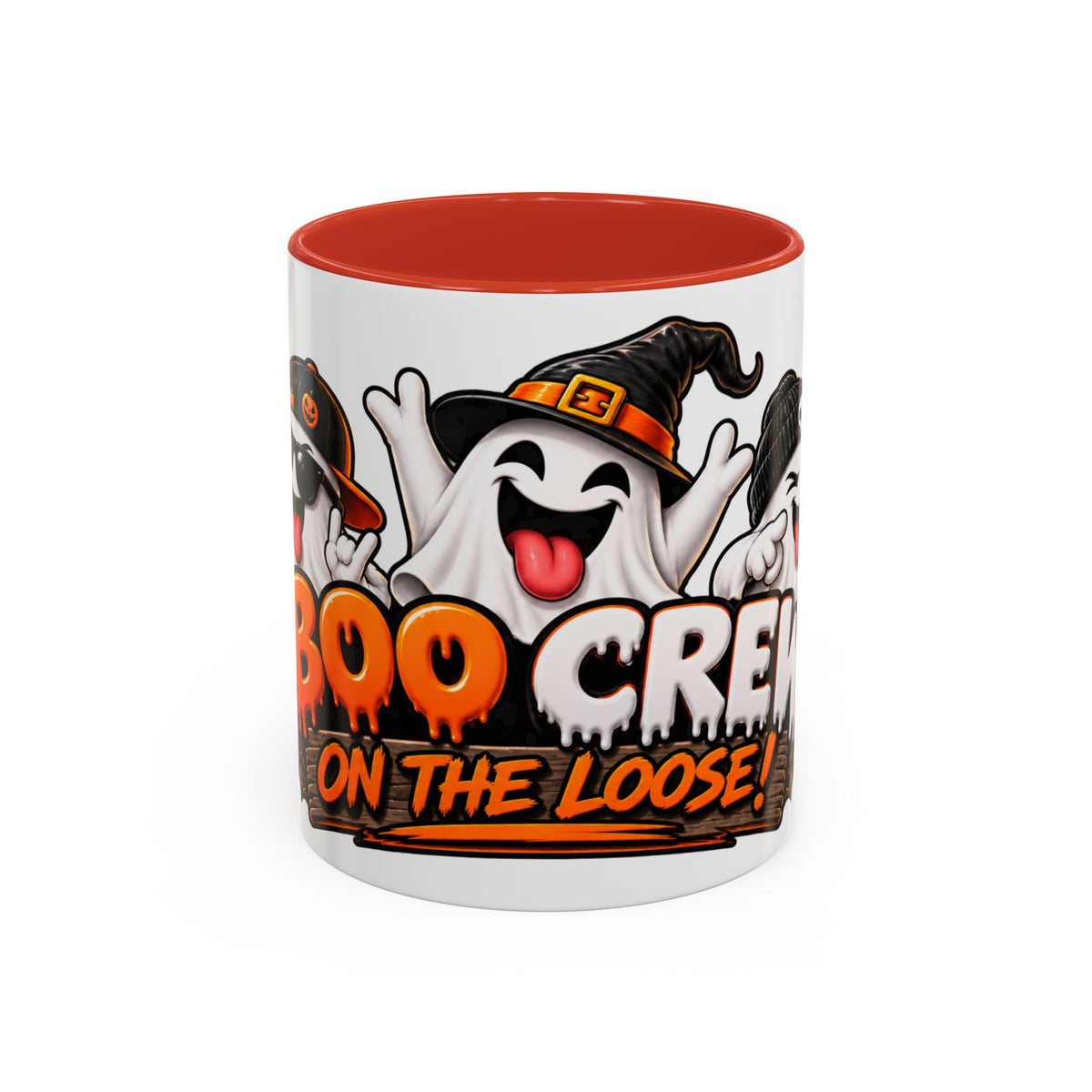 Boo Crew on the Loose Halloween White Mug – Funny Ghosts & Pumpkins