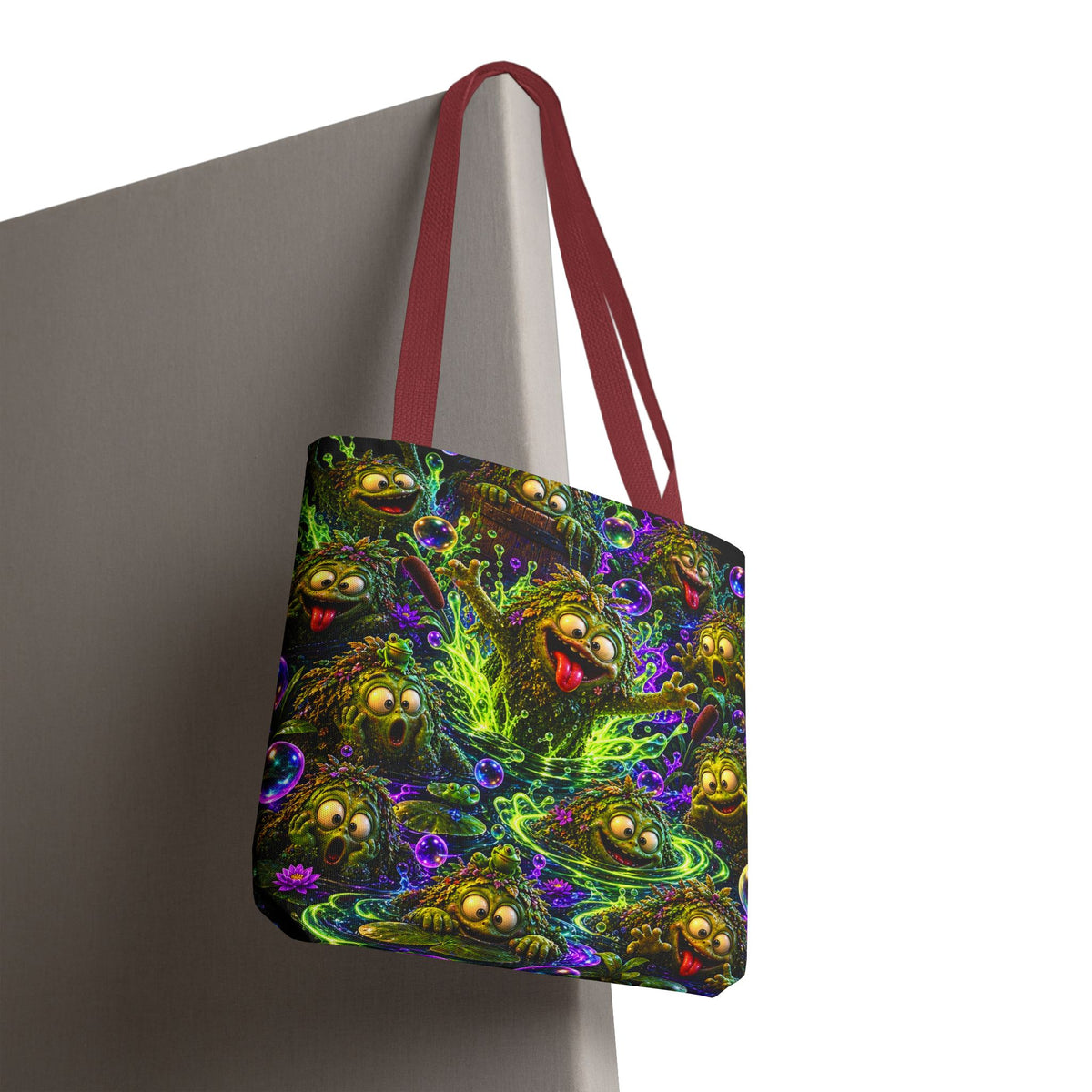 Cosmic Jellyfish Tote Bag – Neon Deep-Sea Galaxy Beach Tote