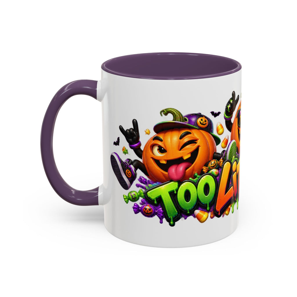 Too Lit to Quit Halloween Pumpkin Party White Mug