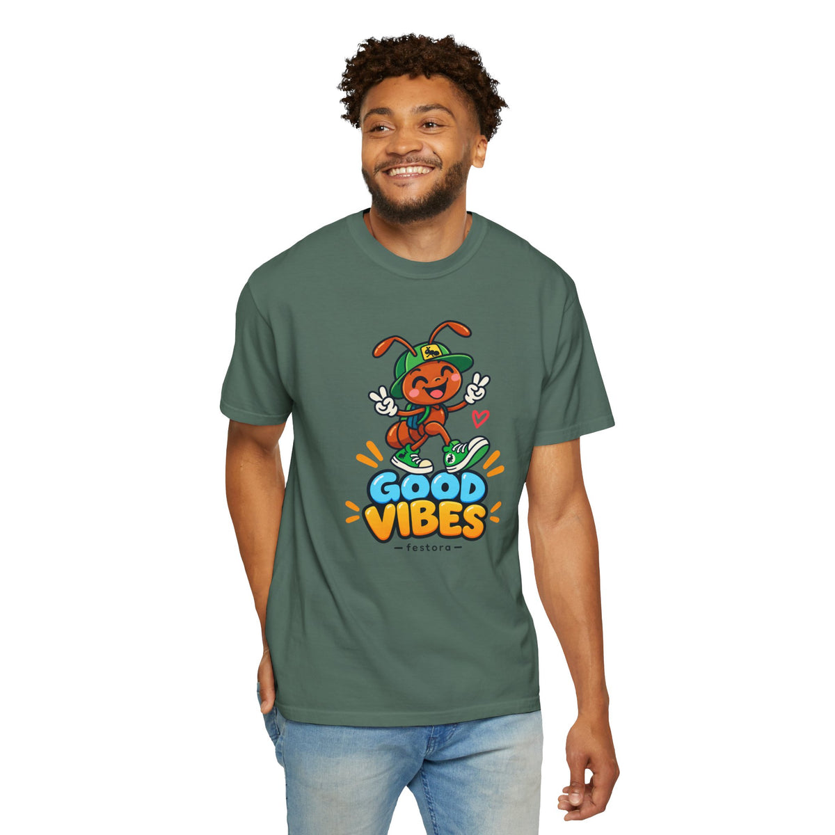 Good Vibes – Happy Ant Graphic T-Shirt