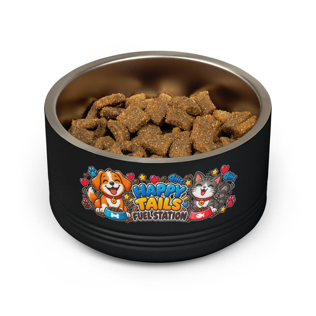 Happy Tails Pet Bowl – 18oz Stainless Steel Dog & Cat Feeding Bowl