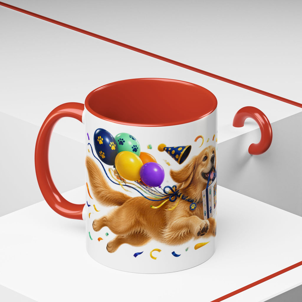 Fetch the Cake Golden Retriever Birthday White Mug