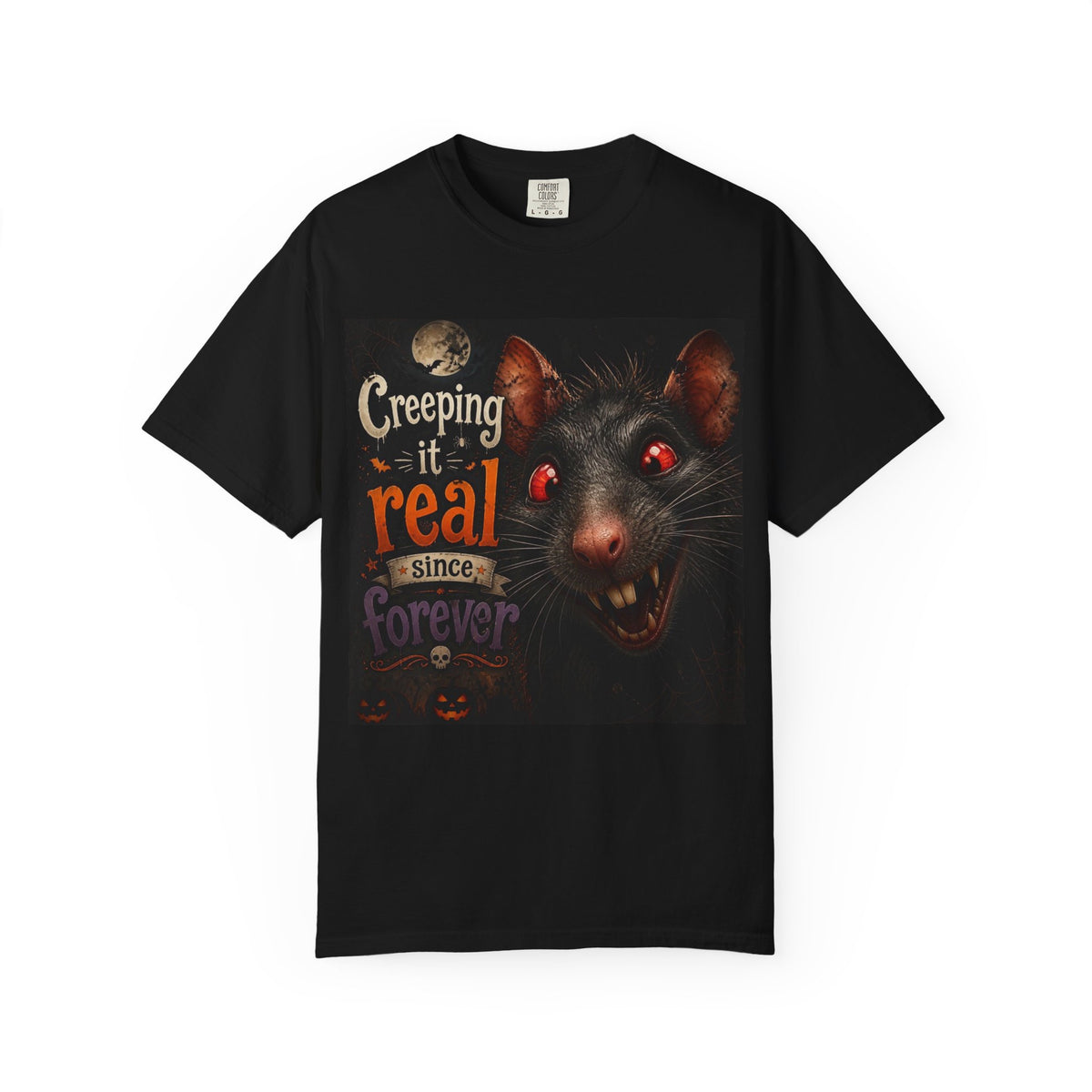 Creeping It Real Rat Graphic T-Shirt — Spooky Halloween Horror Tee