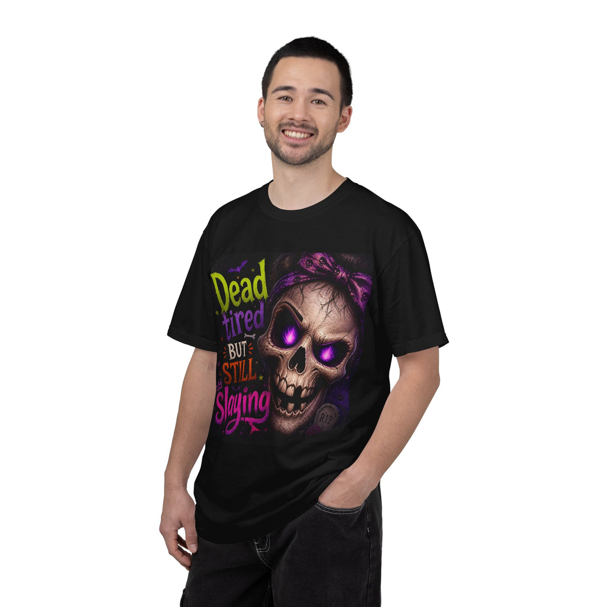 Skull 'Dead Tired But Still Slaying' Graphic T-Shirt