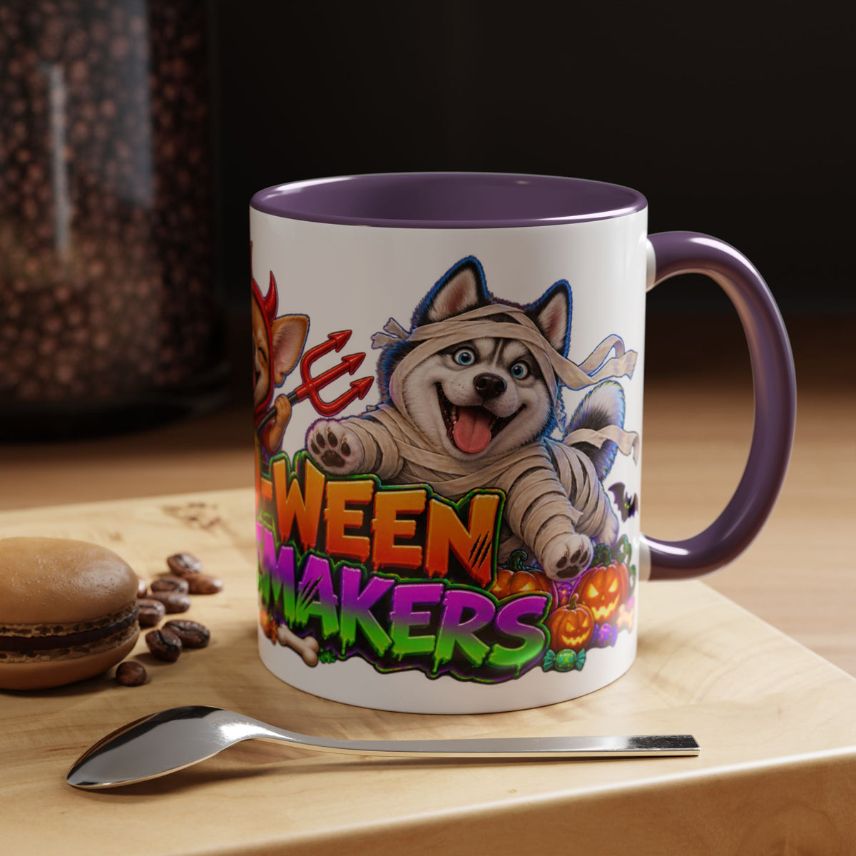 Howl-O-Ween Troublemakers Costume Dogs Halloween White Mug
