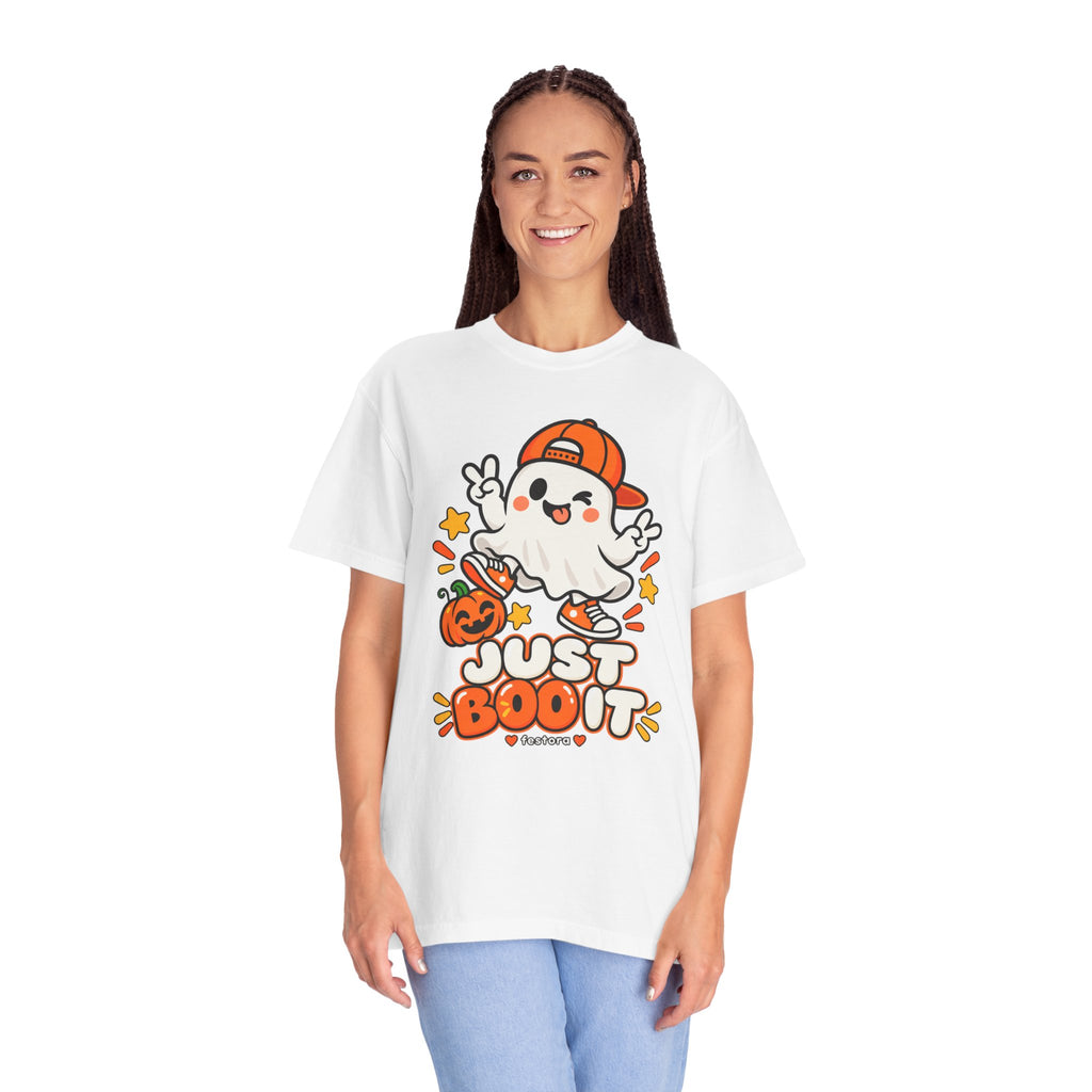Just Boo It Halloween T-Shirt | Cute Skater Ghost Graphic Tee