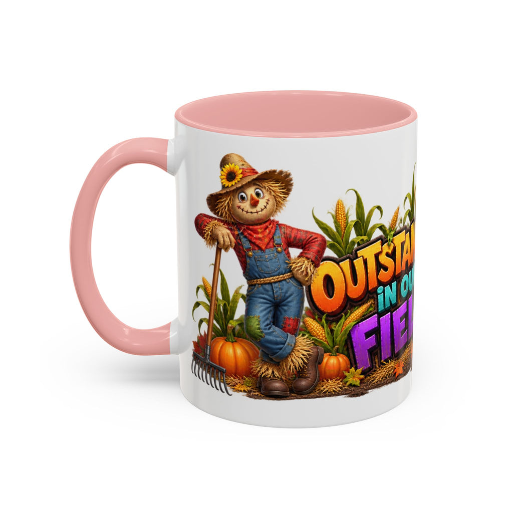 Outstanding in Our Field Funny Scarecrow Halloween White Mug