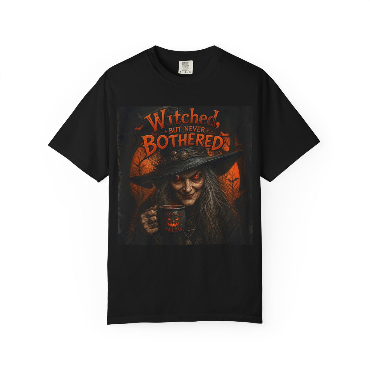 Witchy Coffee Halloween T-Shirt — "Witched But Never Bothered" Graphic Tee