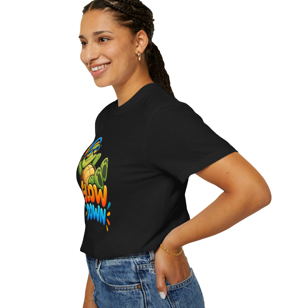 Slow Down, Life Is Good – Turtle Graphic T-Shirt | Festora Everyday