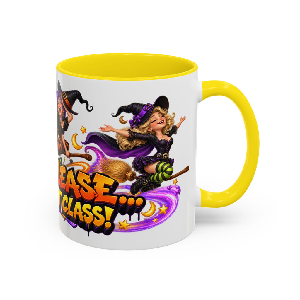 Witch Please I Fly First Class Halloween White Mug