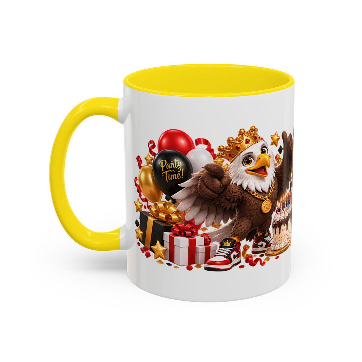 Happy Birthday Eagle Mug – Colorful 3D Birthday Gift – White Coffee Mug