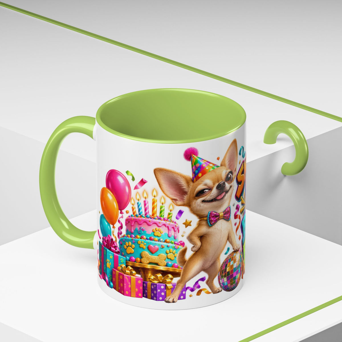 Small Dog Big Birthday Energy Chihuahua White Mug