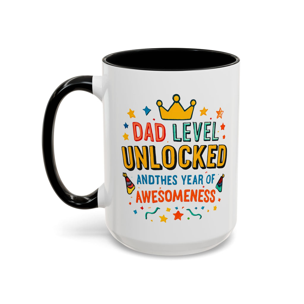 Dad Level Unlocked Coffee Mug – Funny Father’s Day 11/15oz Accent Mug