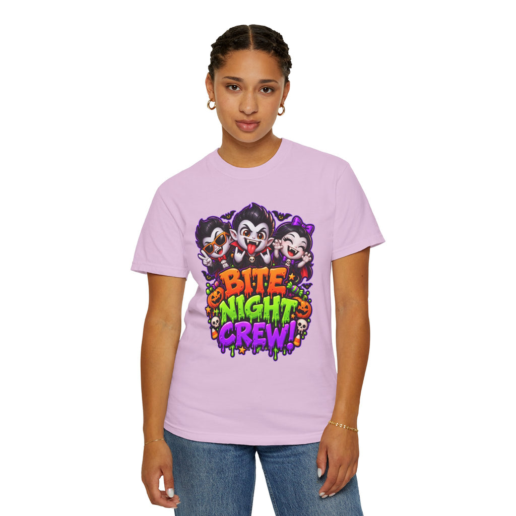 Bite Night Crew Halloween T-Shirt – Funny Vampire Graphic Tee