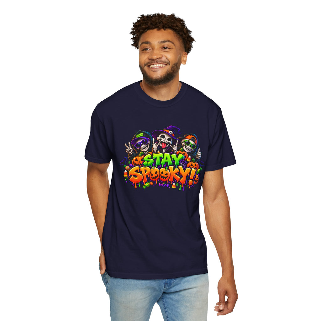 Stay Spooky Halloween T-Shirt – Funny Skeleton Crew Colorful Graphic Tee