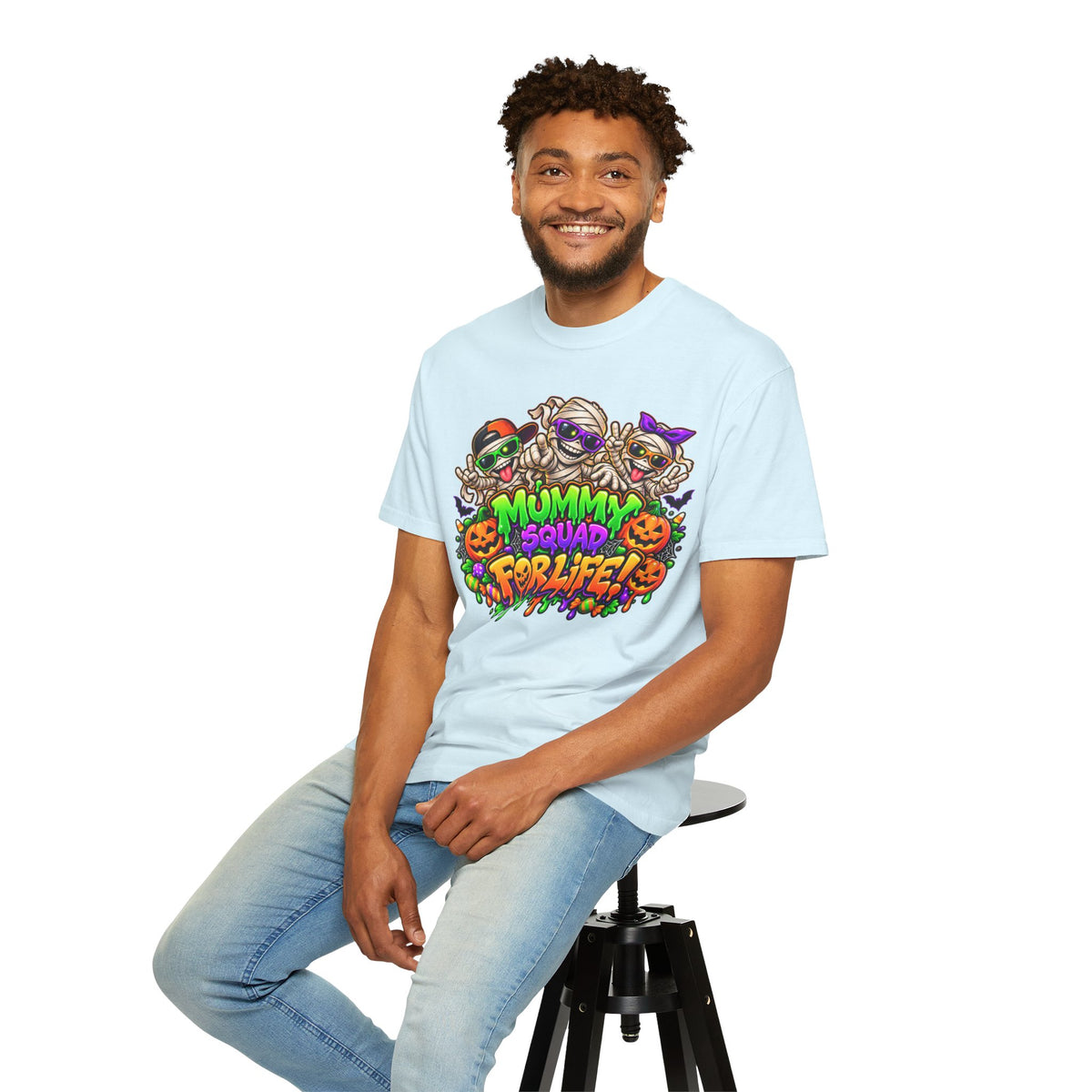 Mummy Squad For Life Halloween T-Shirt – Funny Colorful Mummy Graphic Tee