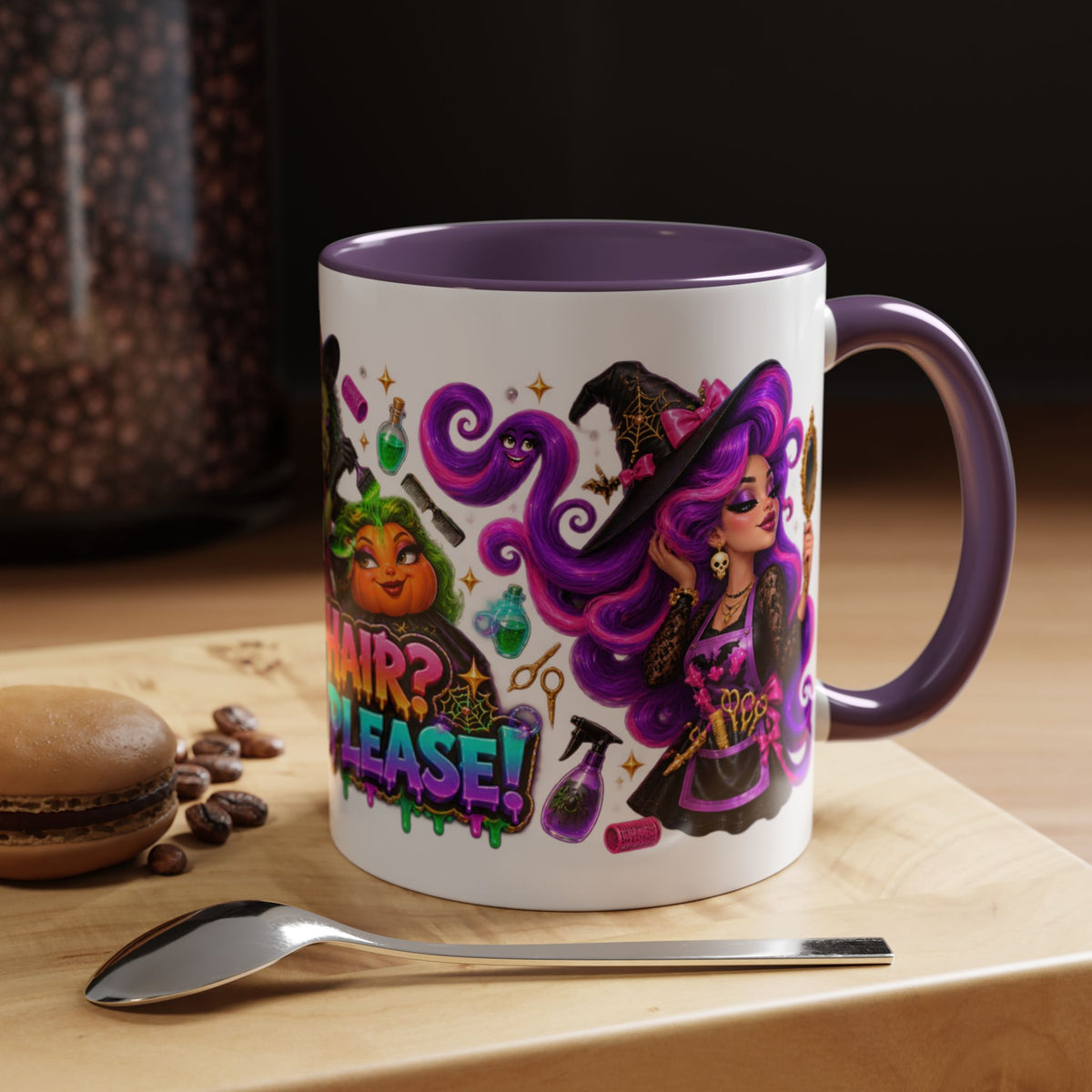 Bad Hair Witch Please Halloween Hairstylist White Mug