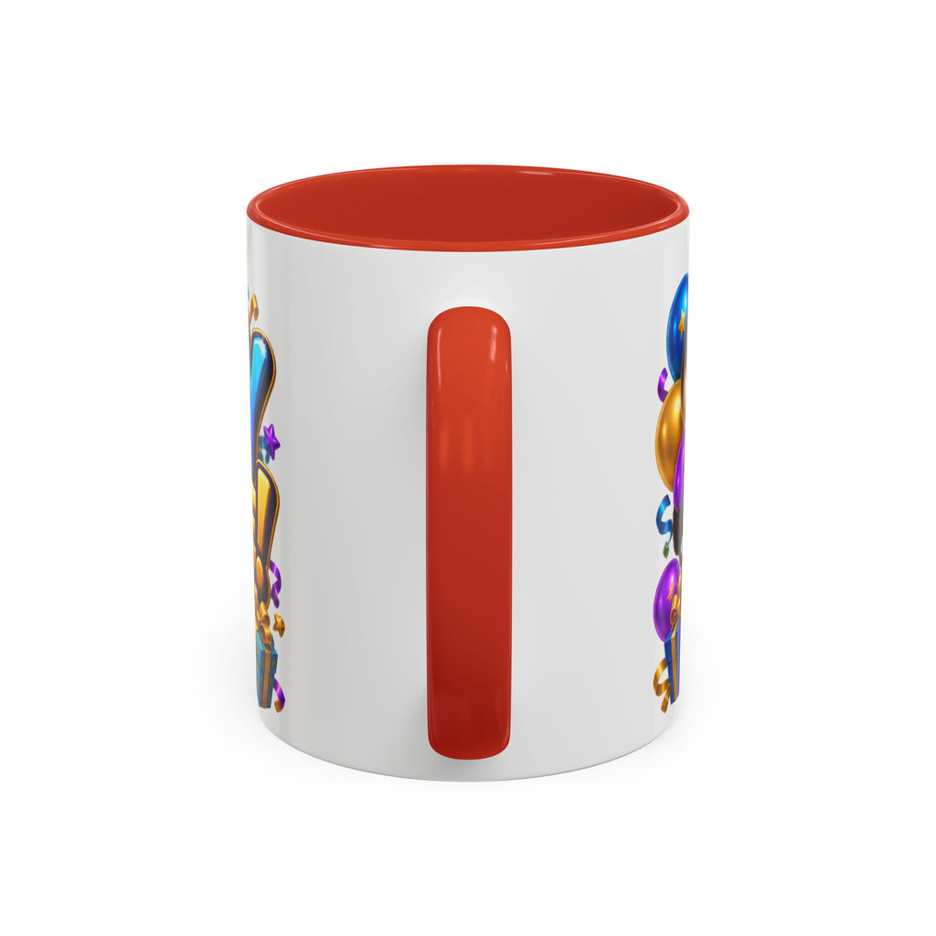 Birthday Stampede White Mug – Cute Buffalo Birthday Cup, Colorful Fun Party Gift