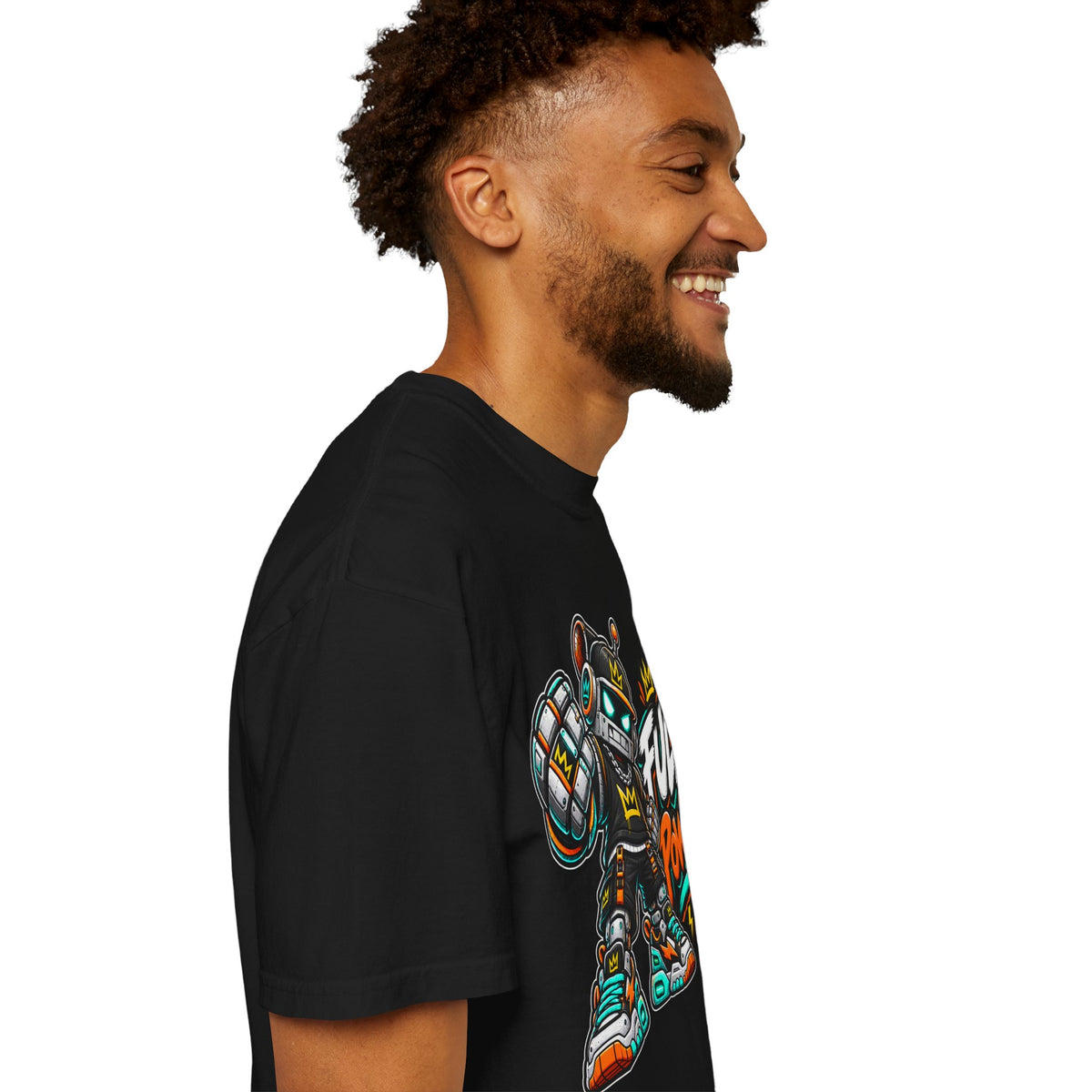 Full Power Robot Graphic T-Shirt — Retro Streetwear Tee