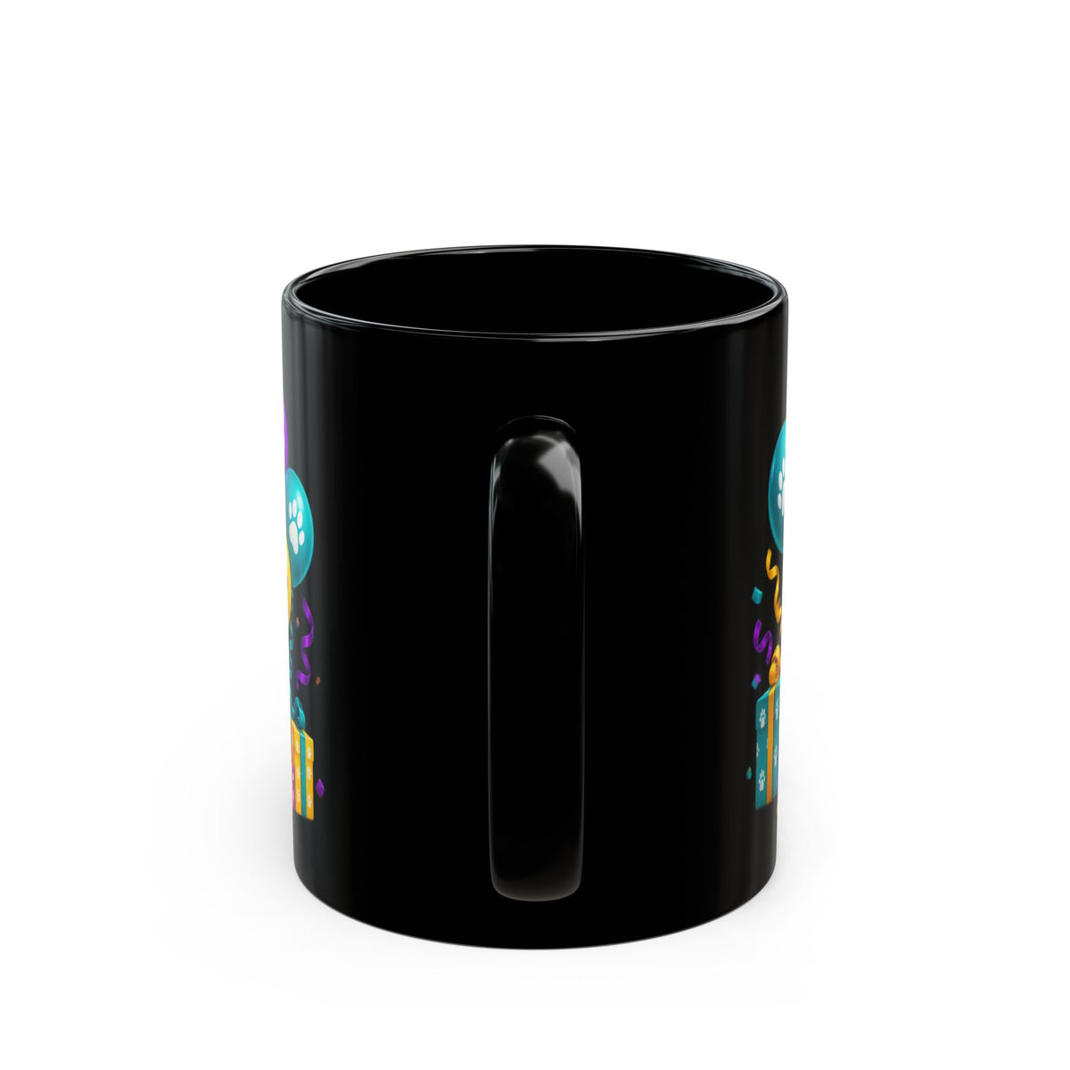 Beagle Birthday Mug – Fetch the Cake Black Ceramic Coffee Cup