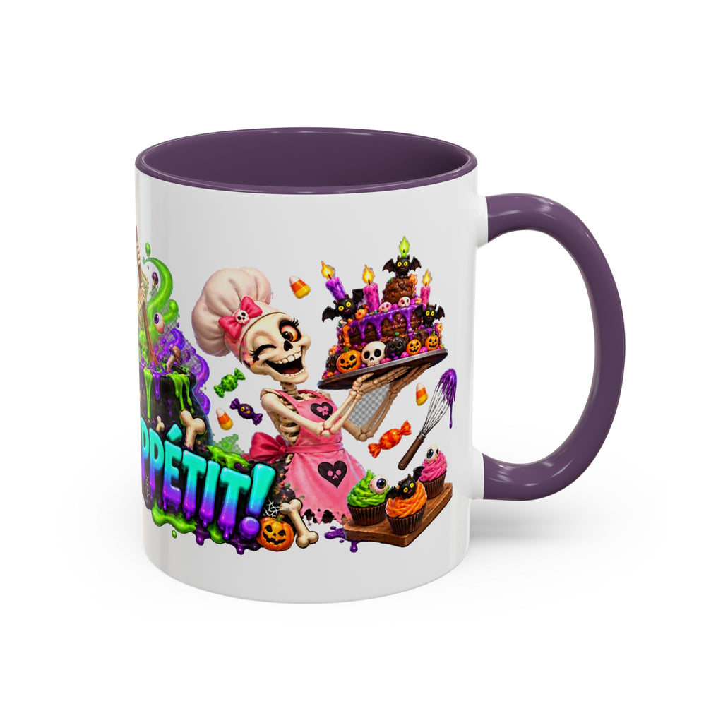 Bone Appetit Skeleton Chefs Halloween White Mug