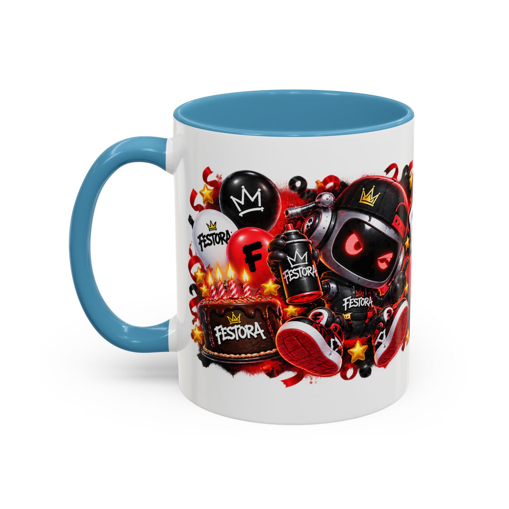 Festora Grafx Birthday Mug – Birthday Level Up Robot Coffee Cup