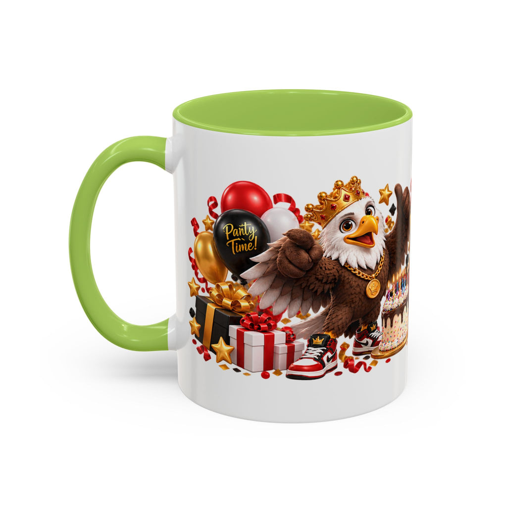 Happy Birthday Eagle Mug – Colorful 3D Birthday Gift – White Coffee Mug