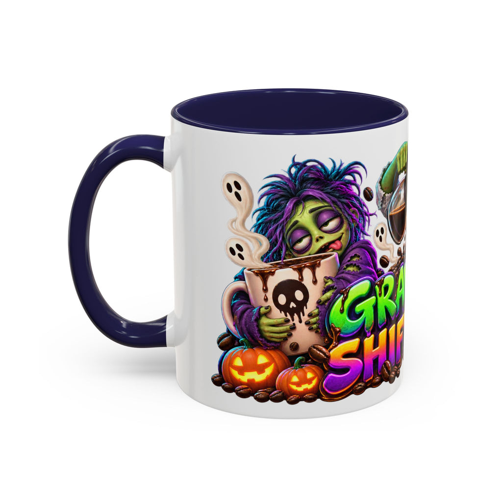 Graveyard Shift Fuel Coffee Zombies Halloween White Mug