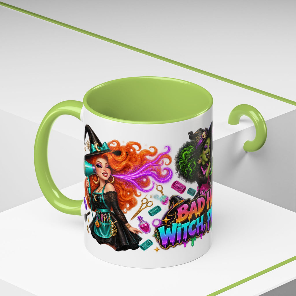 Bad Hair Witch Please Halloween Hairstylist White Mug
