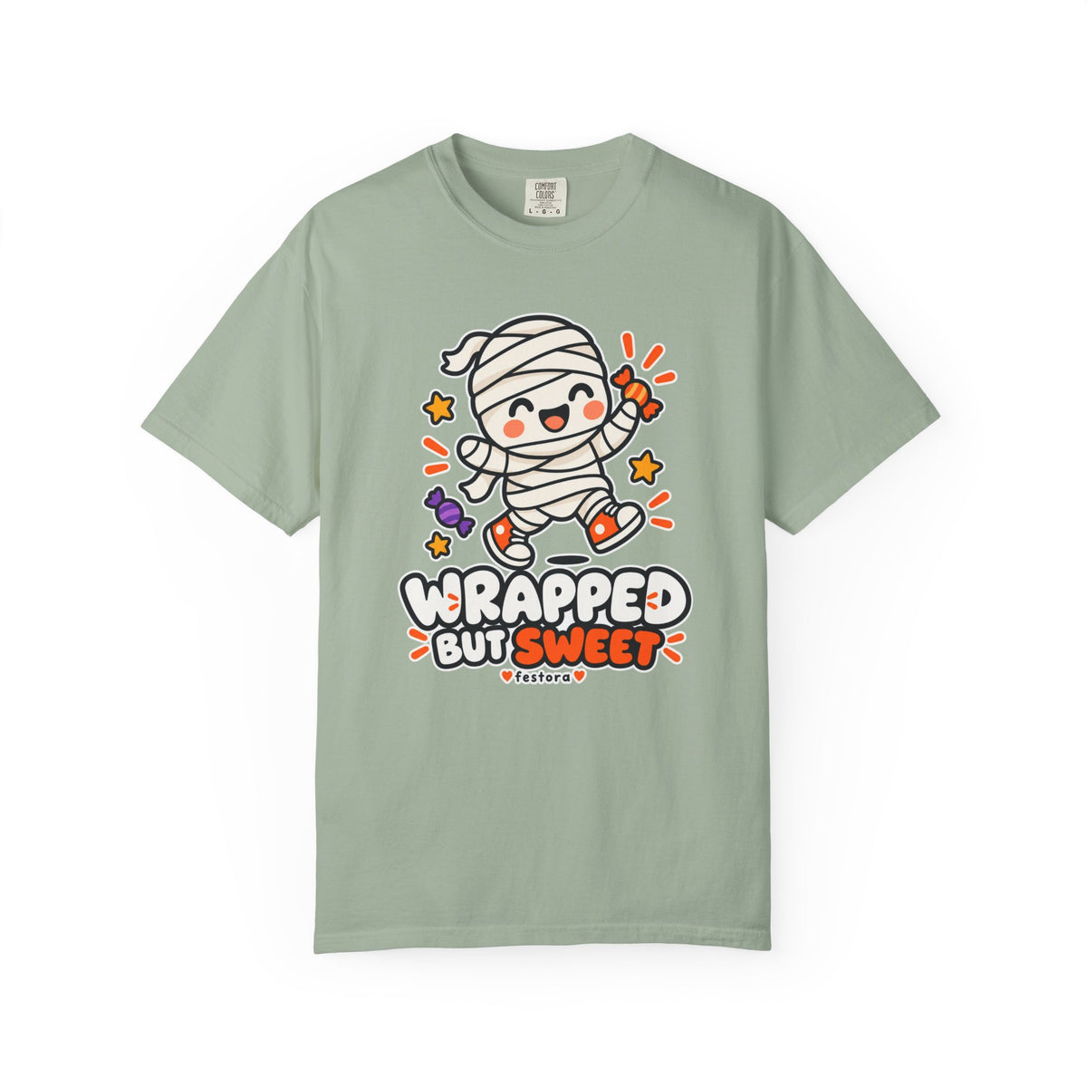 Wrapped but Sweet Halloween T-Shirt | Cute Mummy Graphic Tee