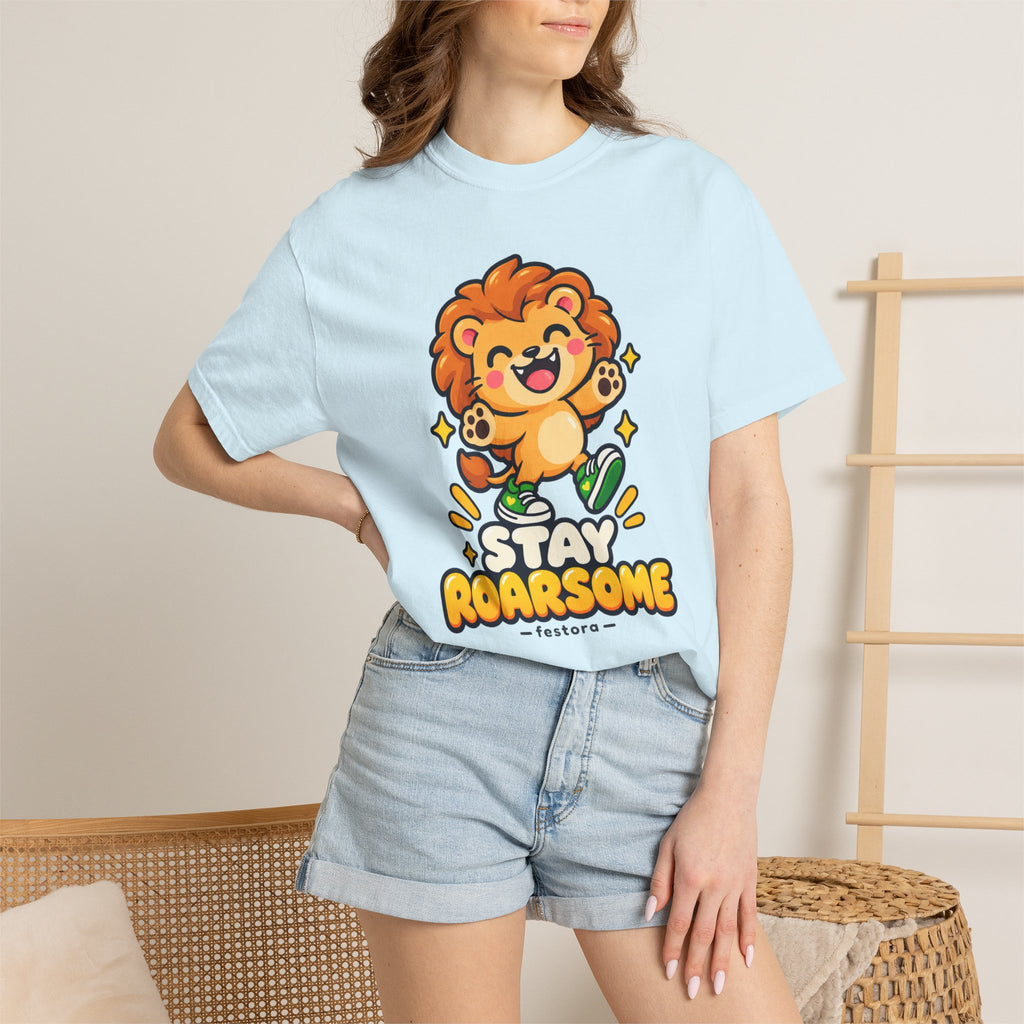 Stay Roarsome – Cute Happy Lion Graphic T-Shirt