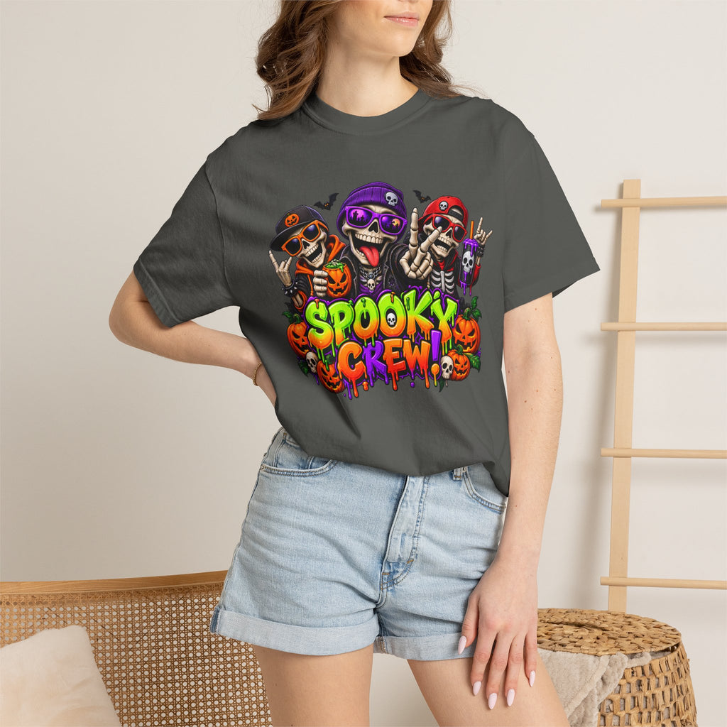 Spooky Crew Halloween T-Shirt – Funny Skeleton Graphic Tee