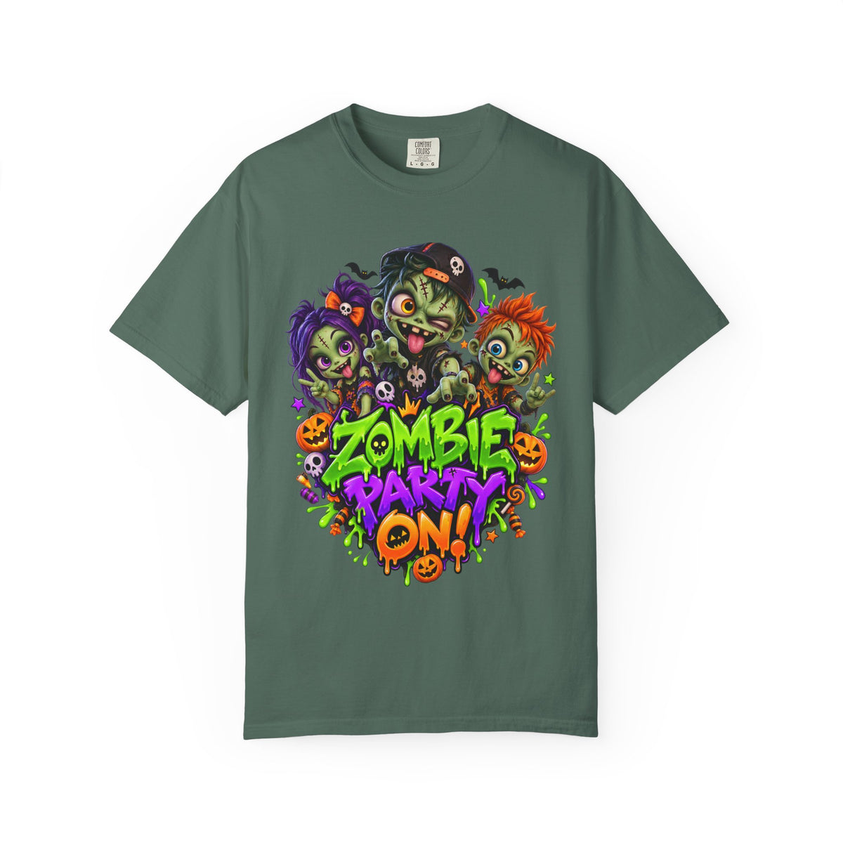 Zombie Party On! – Halloween Zombie Crew Graphic T-Shirt