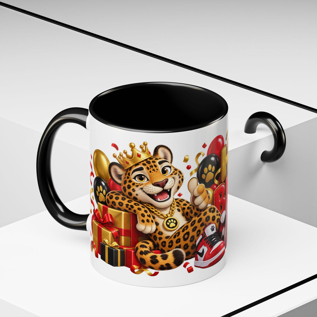 Title: Happy Birthday Jaguar Mug – Colorful 3D Birthday Gift – White Coffee Mug