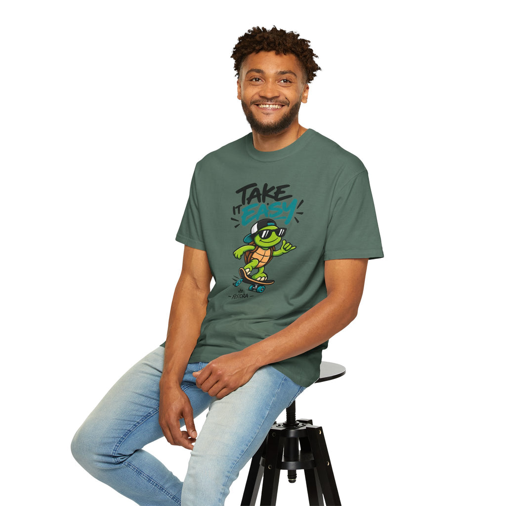 Take It Easy Skate Turtle Graphic T-Shirt | Festora Everyday