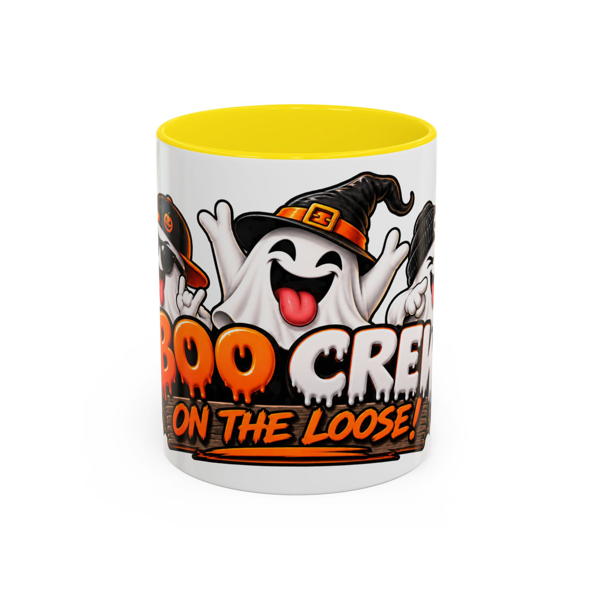 Boo Crew on the Loose Halloween White Mug – Funny Ghosts & Pumpkins