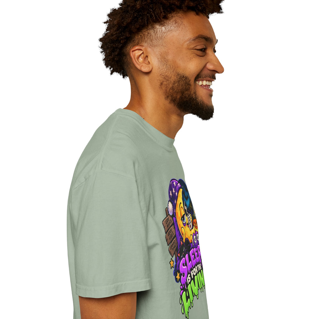 Sleep Is for the Living – Funny Halloween Moon T-Shirt