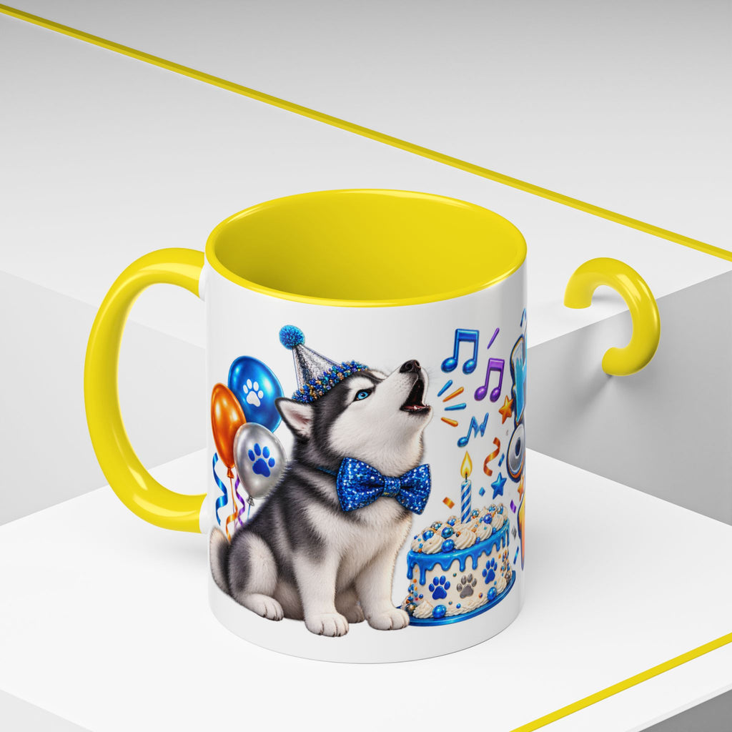 Howl Old Am I Siberian Husky Birthday White Mug