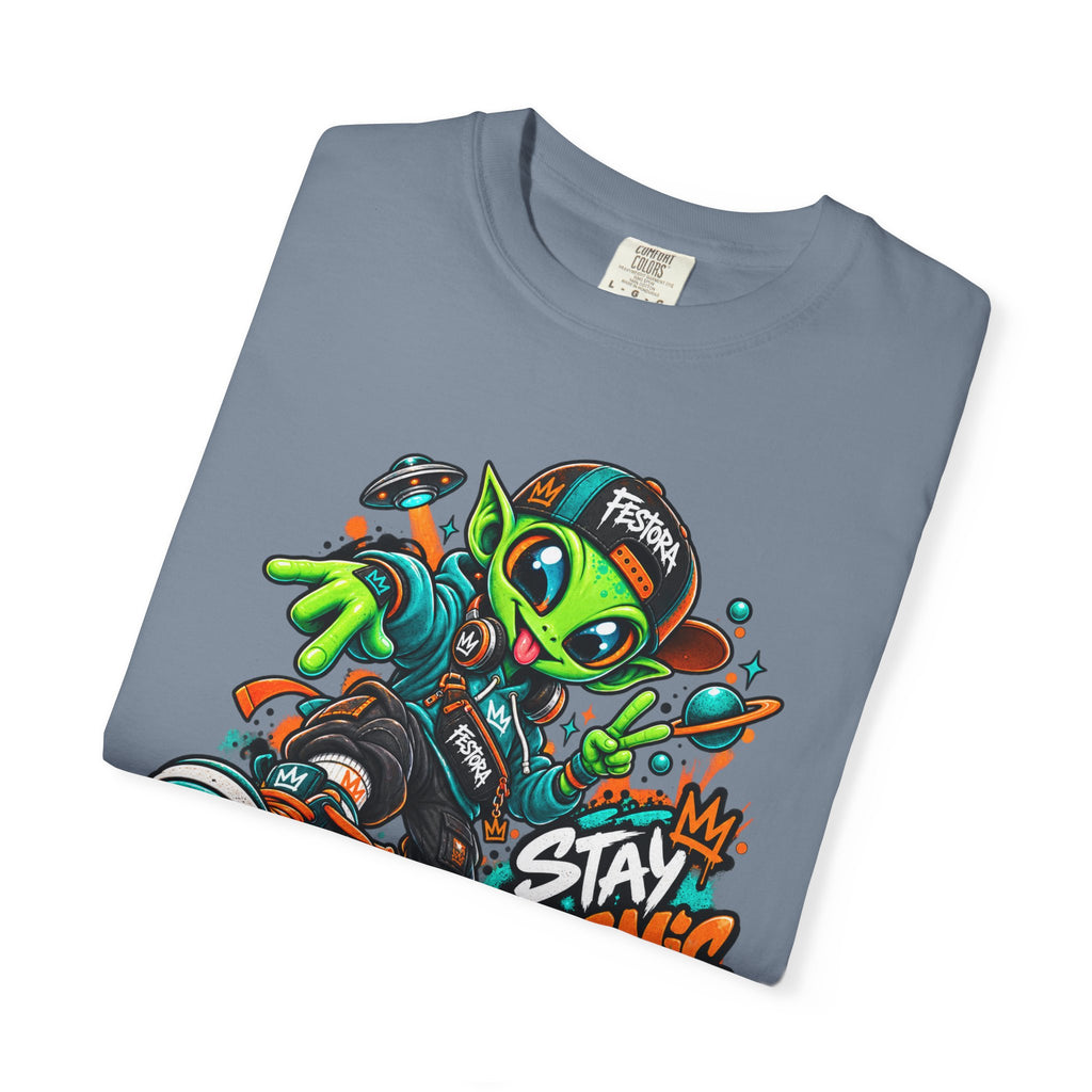 Alien Streetwear T-Shirt — “Stay Cosmic” Graphic Tee