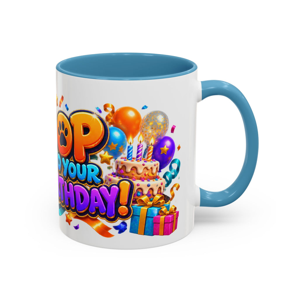 Hop Into Your Birthday White Mug – Cute Kangaroo Birthday Cup, Colorful Fun Party Gift