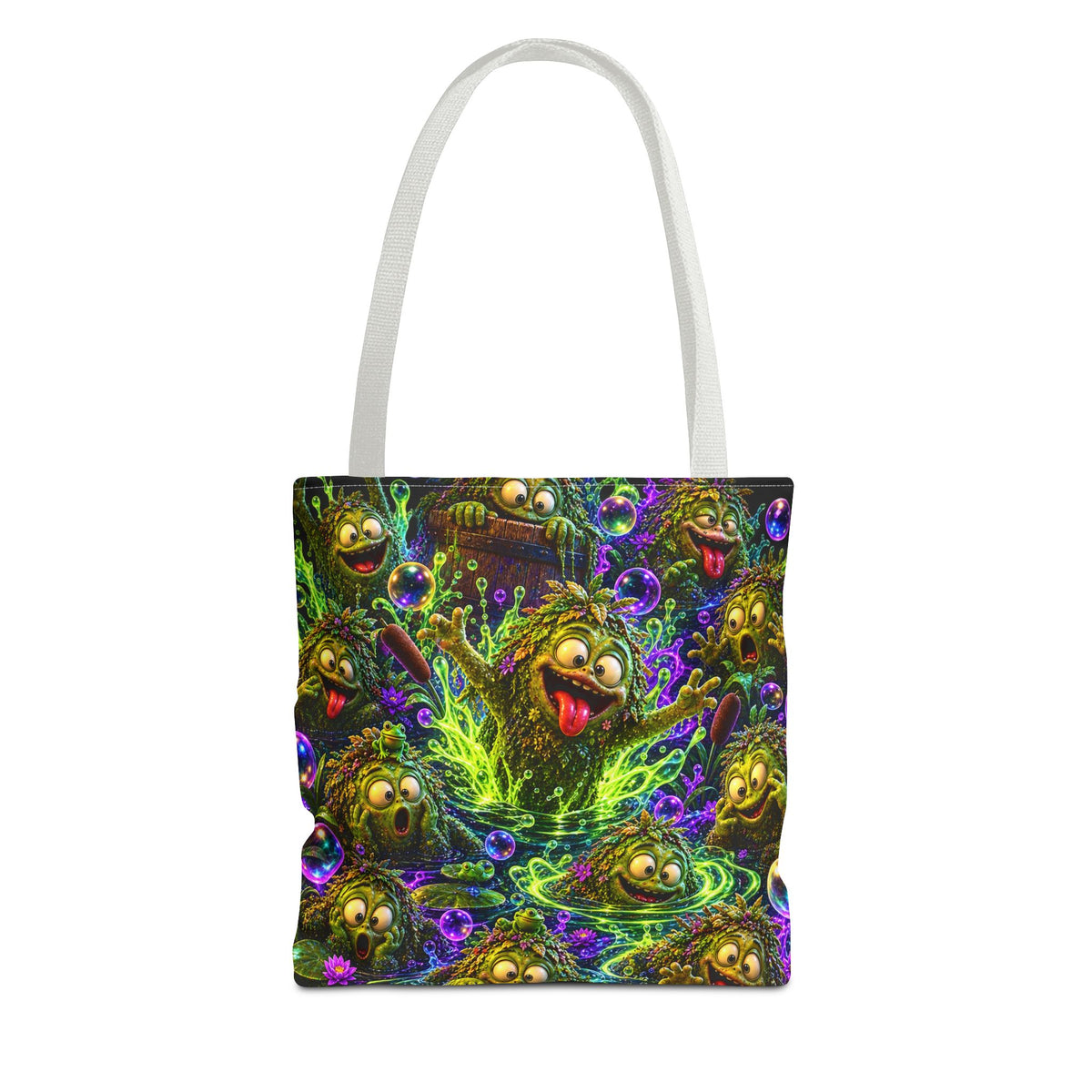 Cosmic Jellyfish Tote Bag – Neon Deep-Sea Galaxy Beach Tote