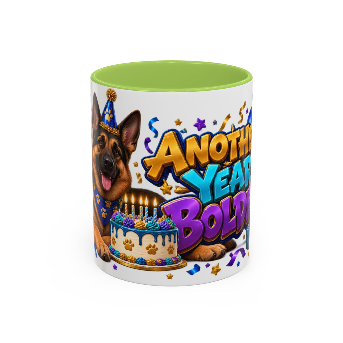 German Shepherd Birthday Mug – Another Year Bolder White Coffee Cup