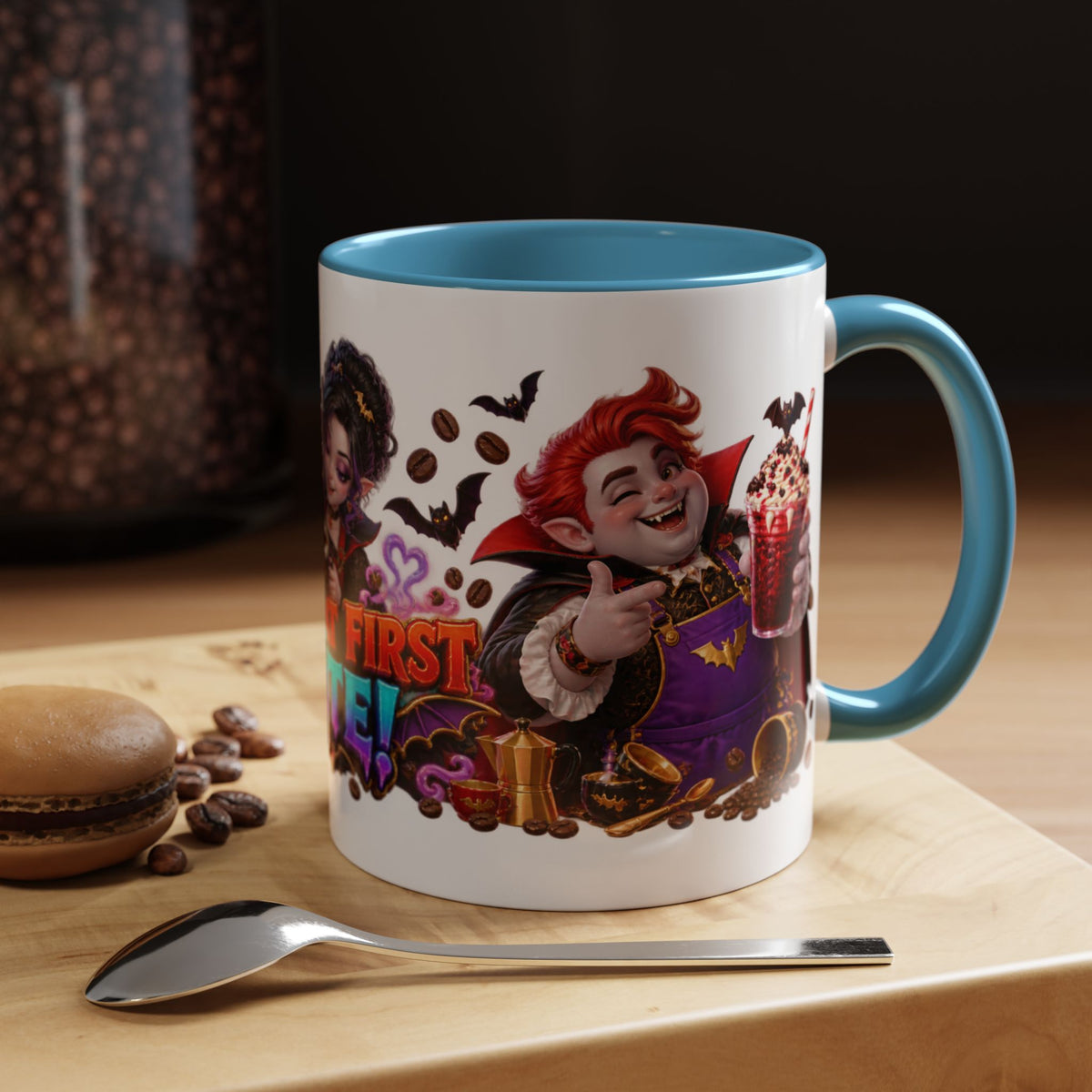 Love at First Bite Vampire Barista Halloween White Mug