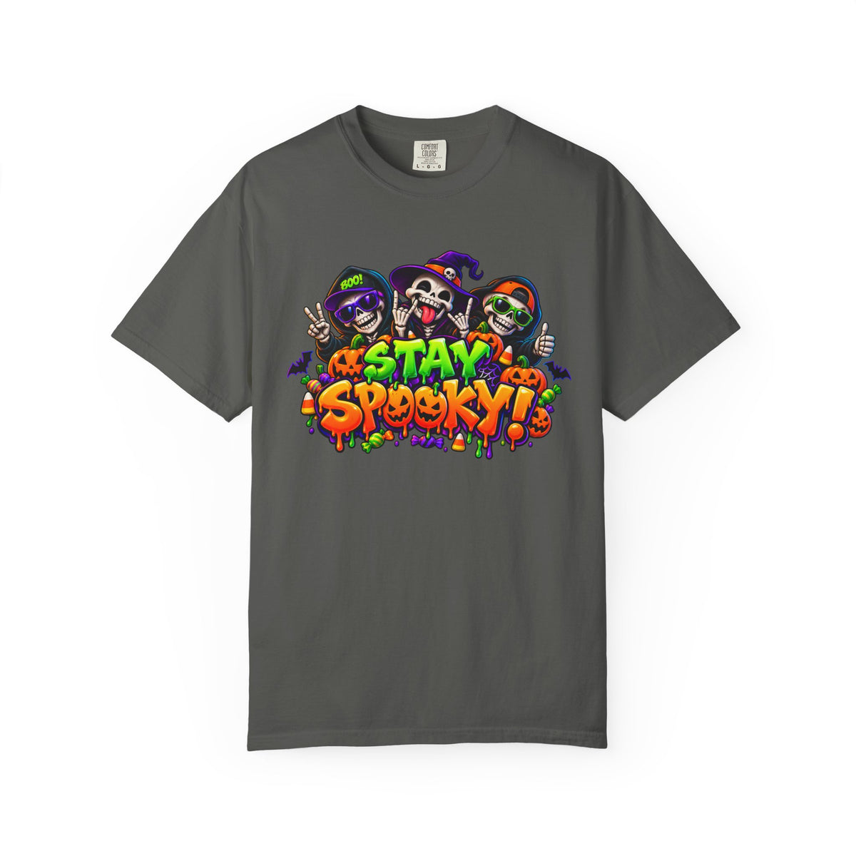 Stay Spooky Halloween T-Shirt – Funny Skeleton Crew Colorful Graphic Tee